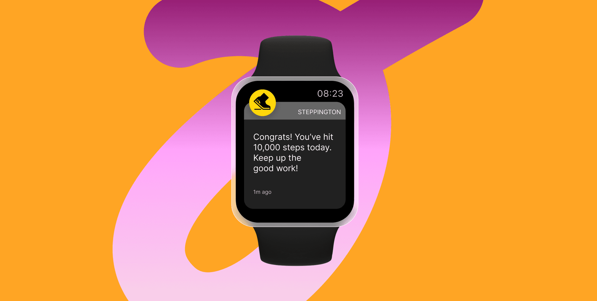 a smart watch says congratulations you 've hit 10,000 steps today