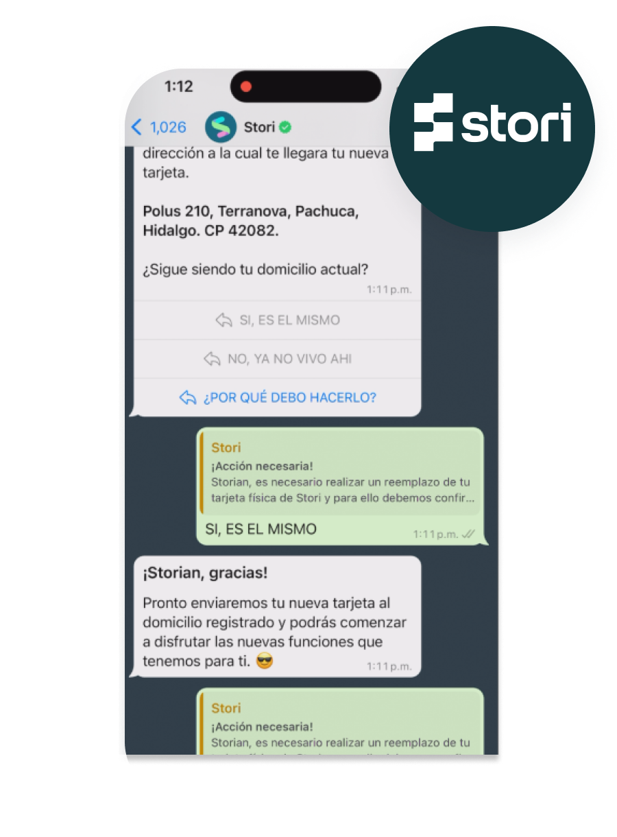 Stori improves the customer experience with interactive WhatsApp messaging