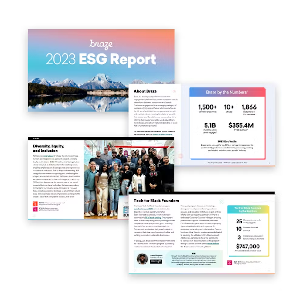 a braze esg report for the year 2023