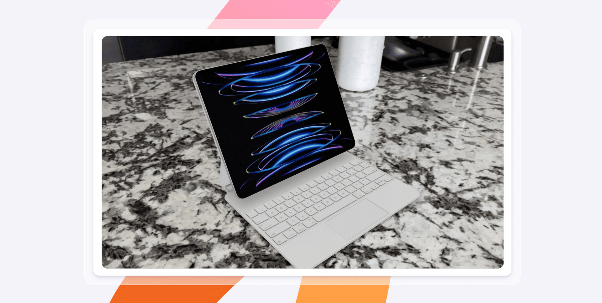 A 3-D render of an iPad Pro displayed via augmented reality (AR)