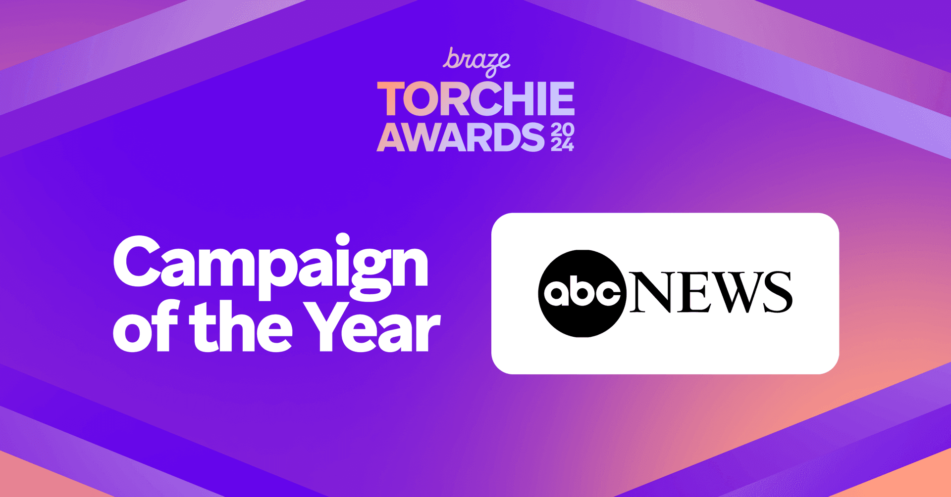 a poster for the campaign of the year award won by abc news