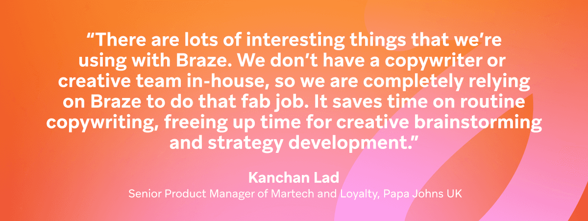 a quote from kanchan lad senior product manager of martech and loyalty