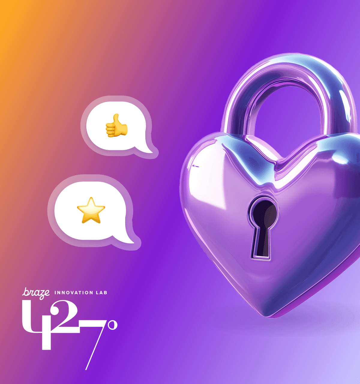 a purple heart shaped padlock on a purple background