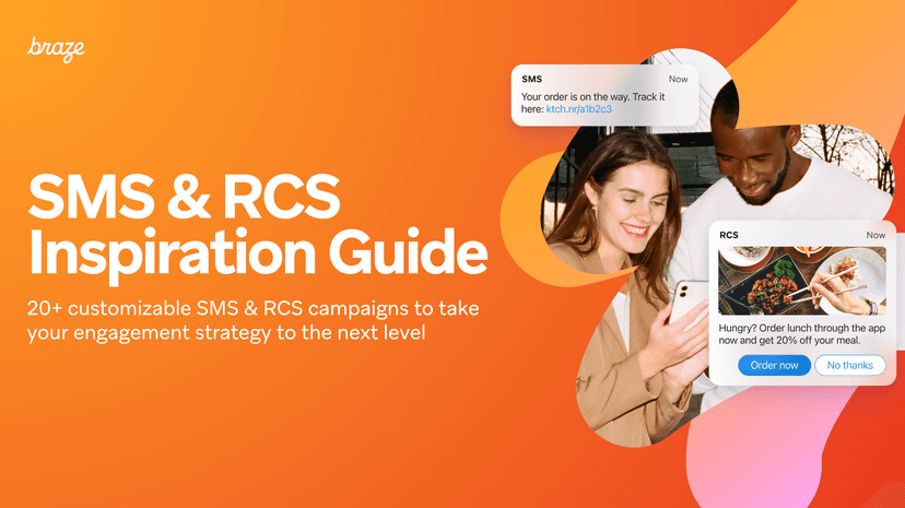 an advertisement for sms and rcs inspiration guide