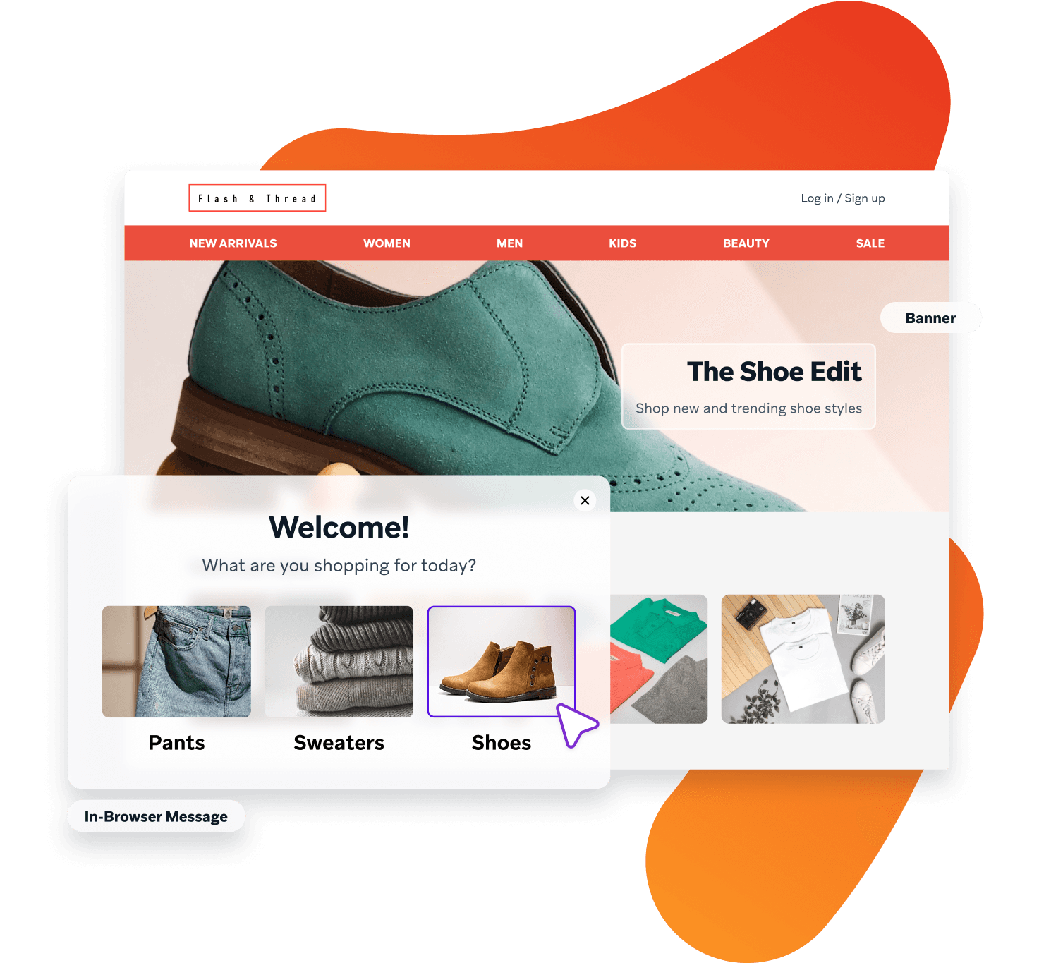 a screenshot of a website for flash & thread