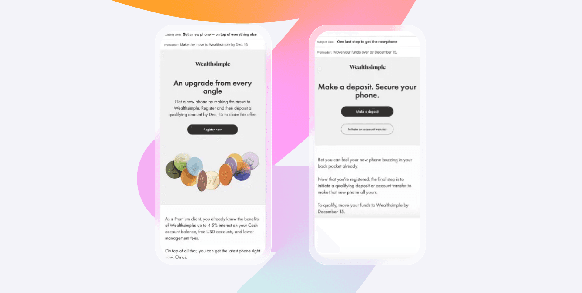 a web page that says make a deposit secure your phone