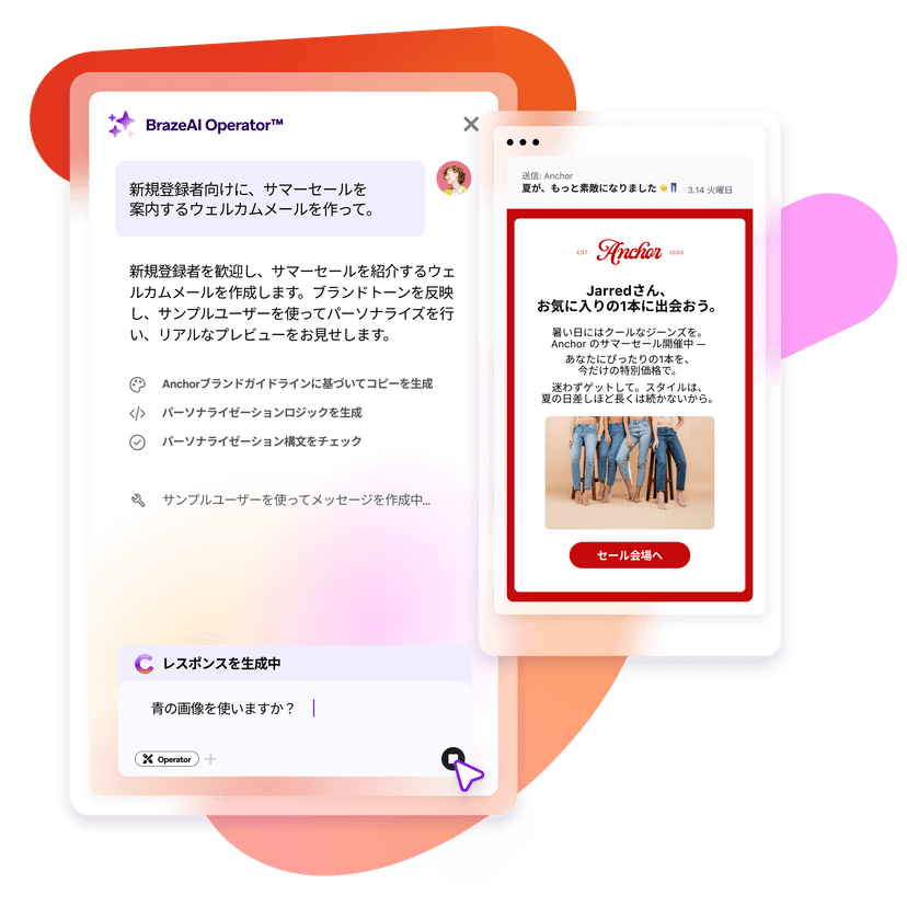 BrazeAI Operatorᵀᴹに指示している図