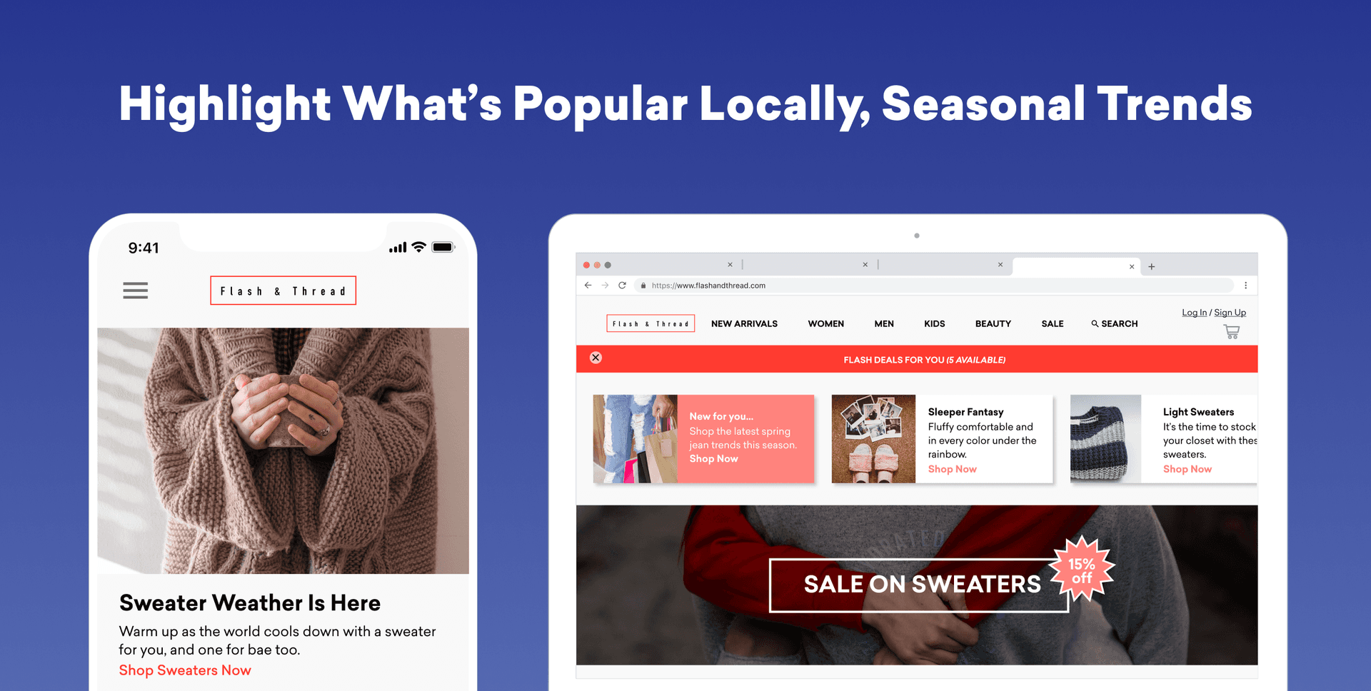 a screenshot of a website that says highlight what 's popular locally seasonal trends