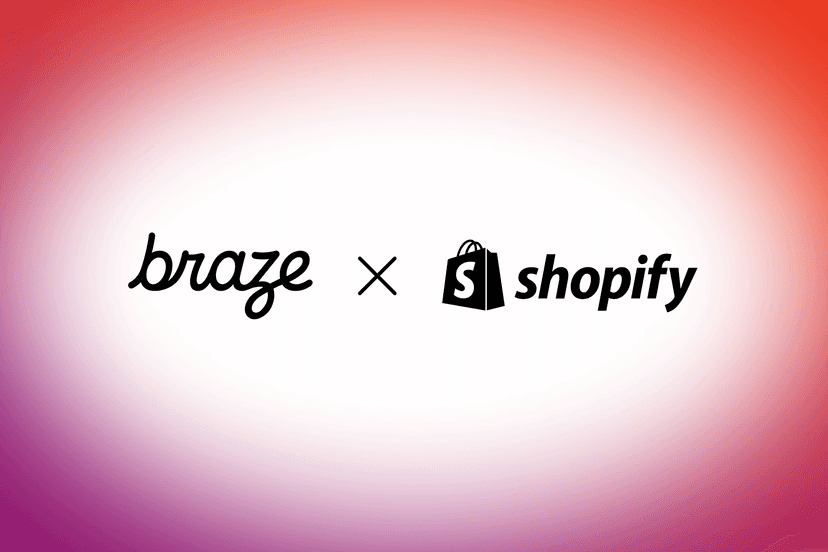 braze x shopify logo on a white background