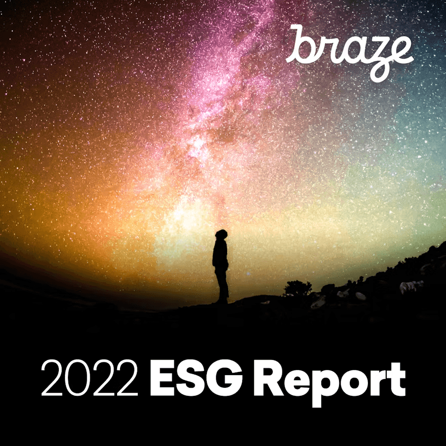 the cover of the 2022 esg report shows a person looking up at the stars