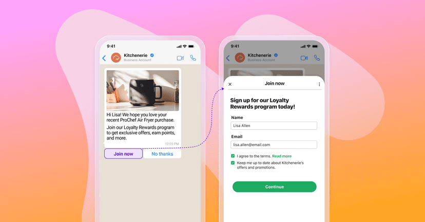 a phone screen shows a sign up for our loyalty rewards program today