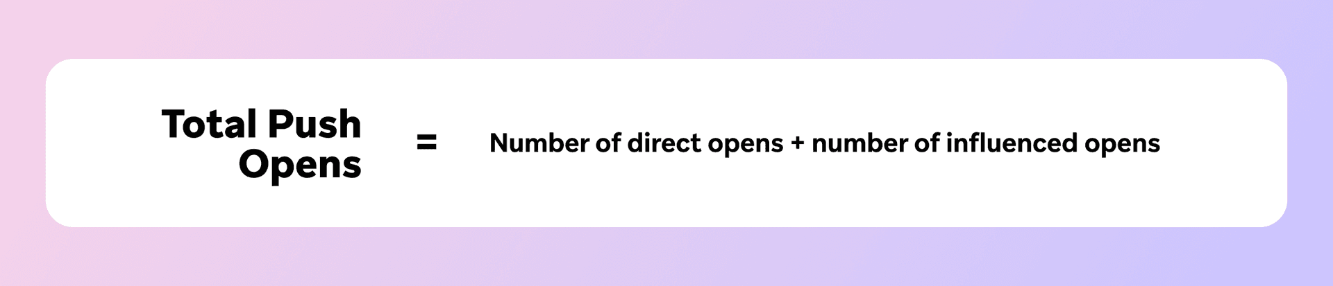 Total Push Opens = Number of direct opens + number of influenced opens.