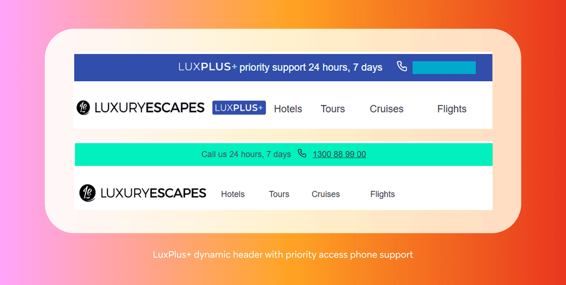a luxuryescapes website has a priority support 24 hours 7 days