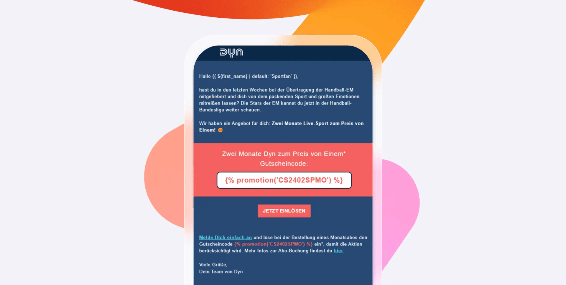 a phone screen shows a message that says " jetzt einloggen "