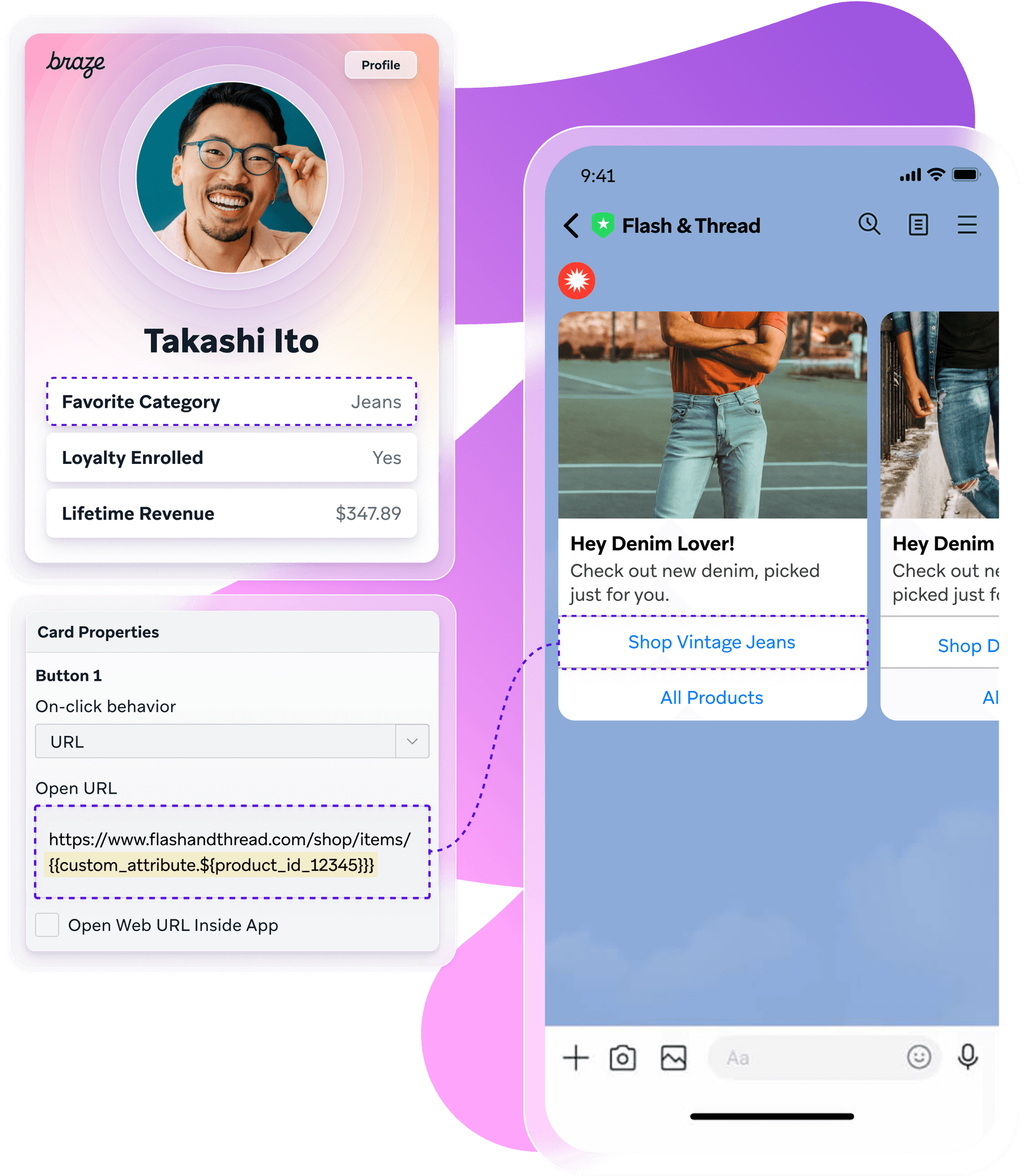 a phone screen shows a profile of a man named takashi ito