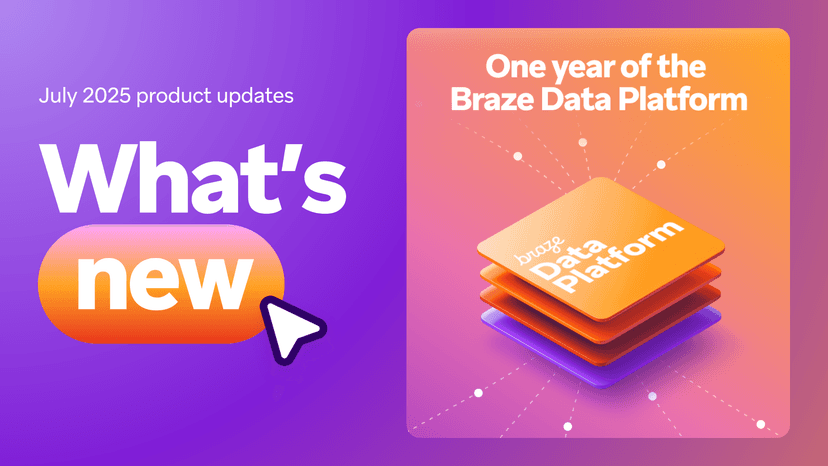 a purple and orange advertisement for the braze data platform