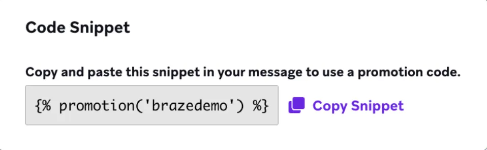 A Liquid code snipppet with a button copy it.