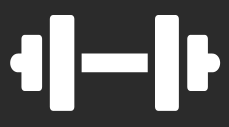 A dumbbell icon.