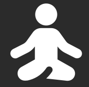 An icon of person in a yoga pose.