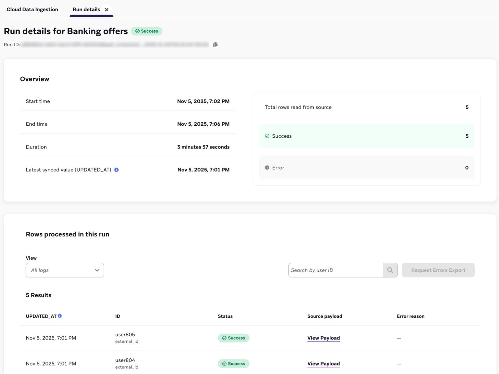 Details for a sync log.