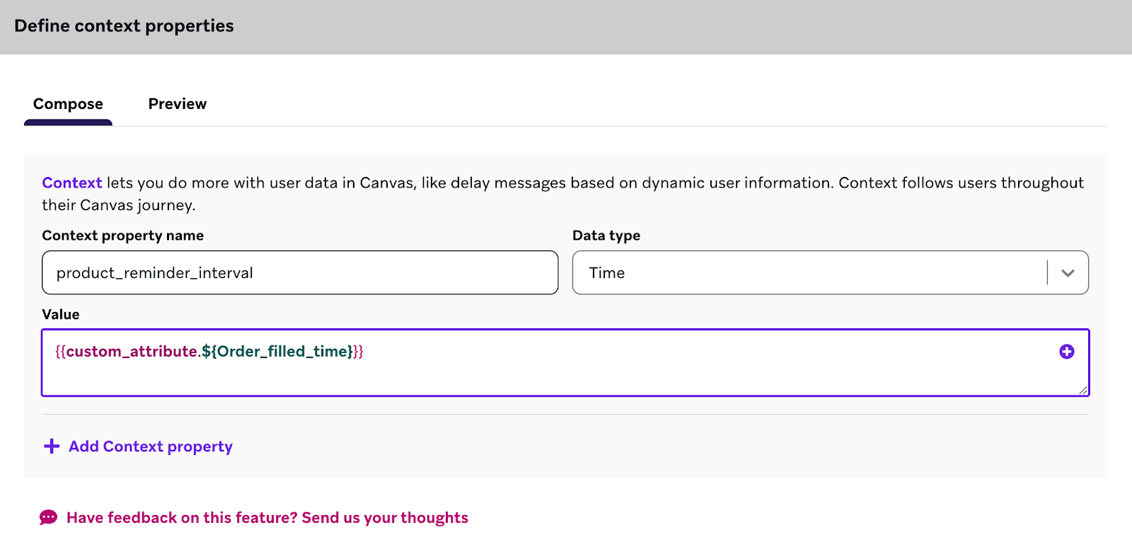 The "product_reminder_interval" and its value.