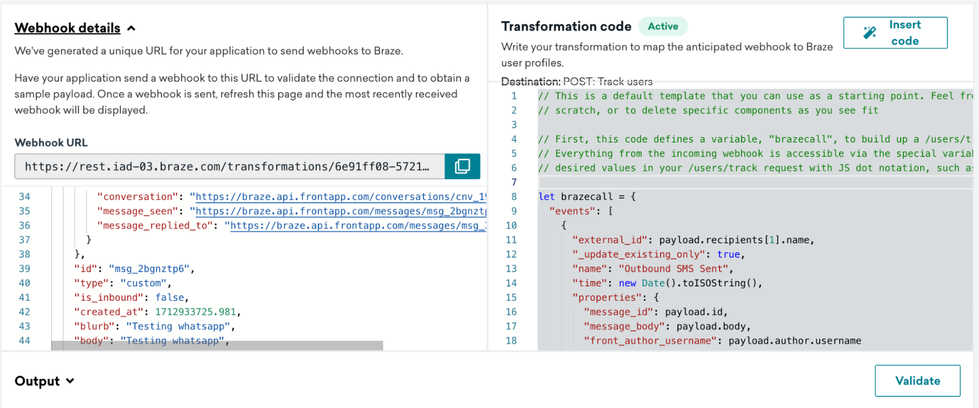 An example data transformation.