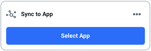 The "Select App" option located on the "Sync to App" action.