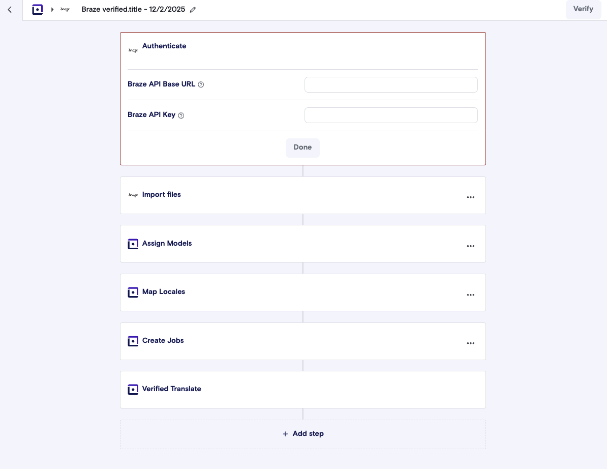 Complete API Credentials.