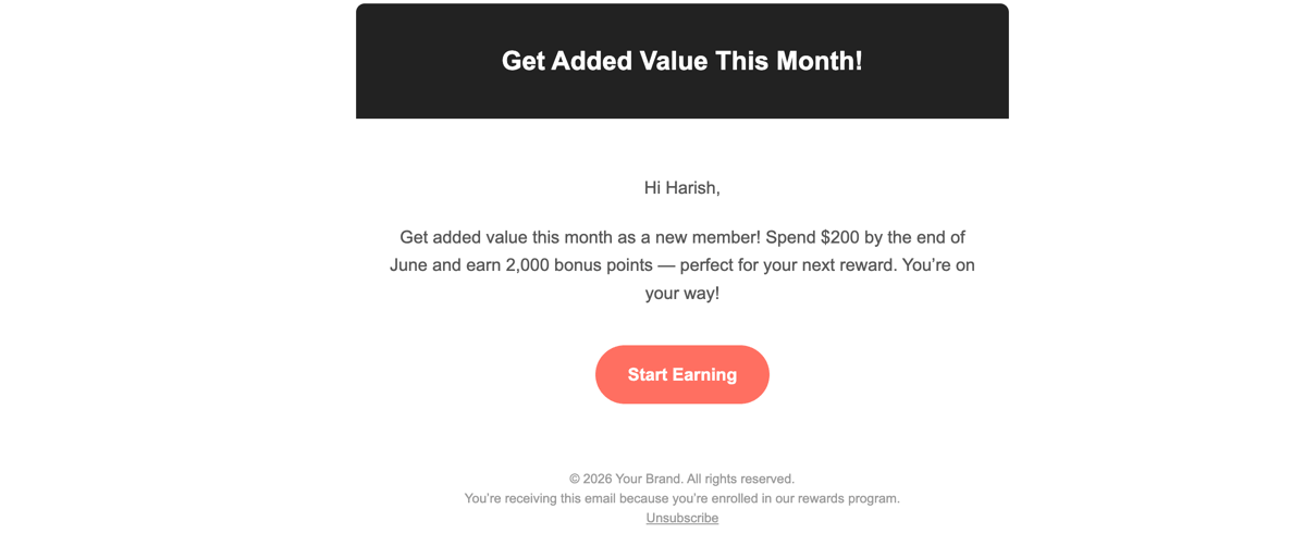 Example of an email triggered from Braze.
