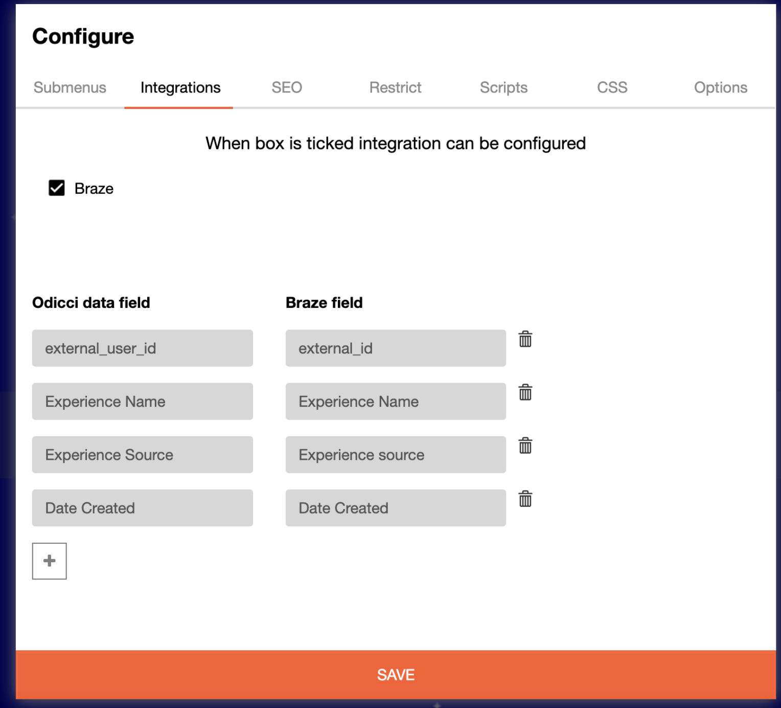 Field Mapping Configuration