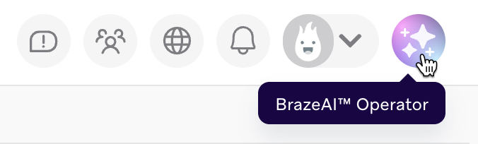 The BrazeAI Operator icon next to a user profile.
