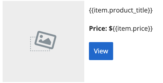 Product block with a dollar side prepended to the item's price.