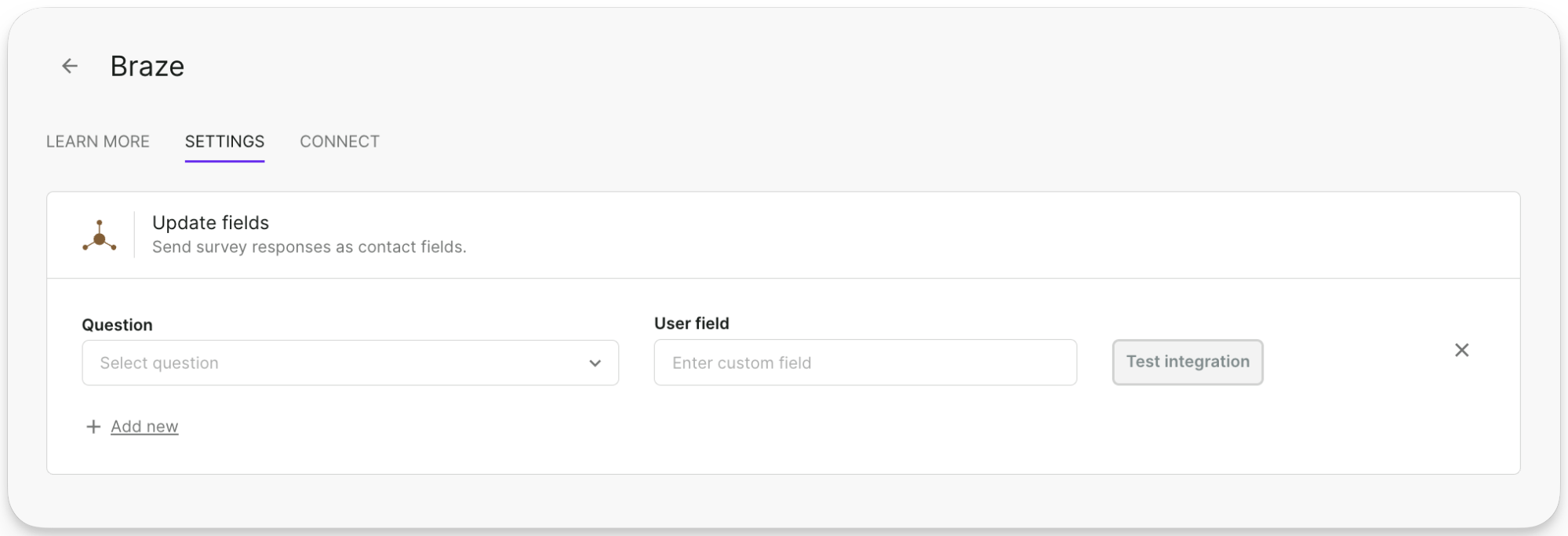 Select Update fields section