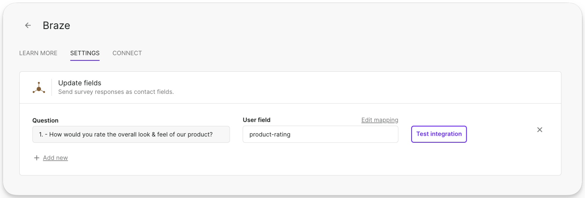 Add the name of the custom attribute you want to update under the User field