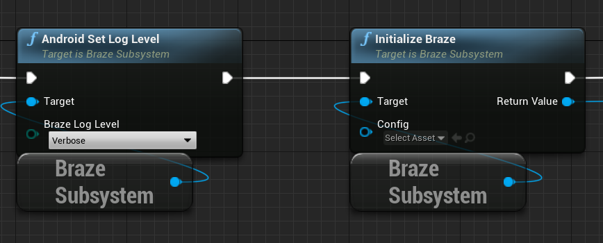 The Android Set Log Level node in Blueprint.