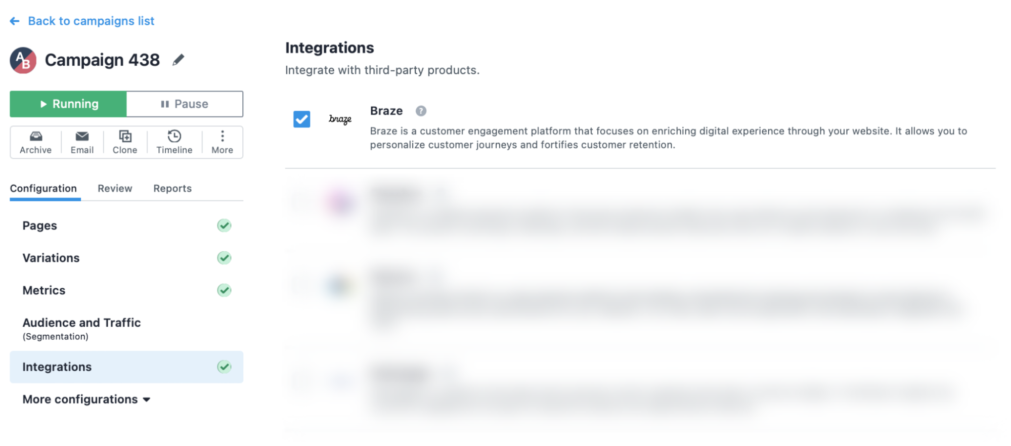 Enable Braze Integration