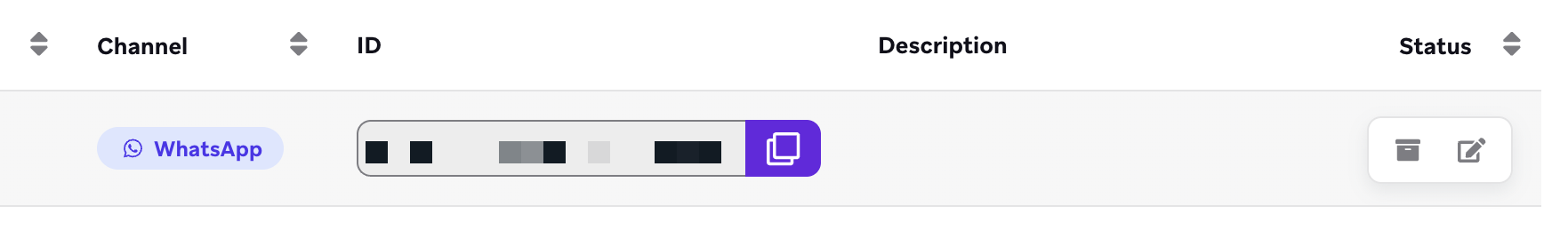 "Archive" button appearing while hovering over a subscription group's "Active" status.