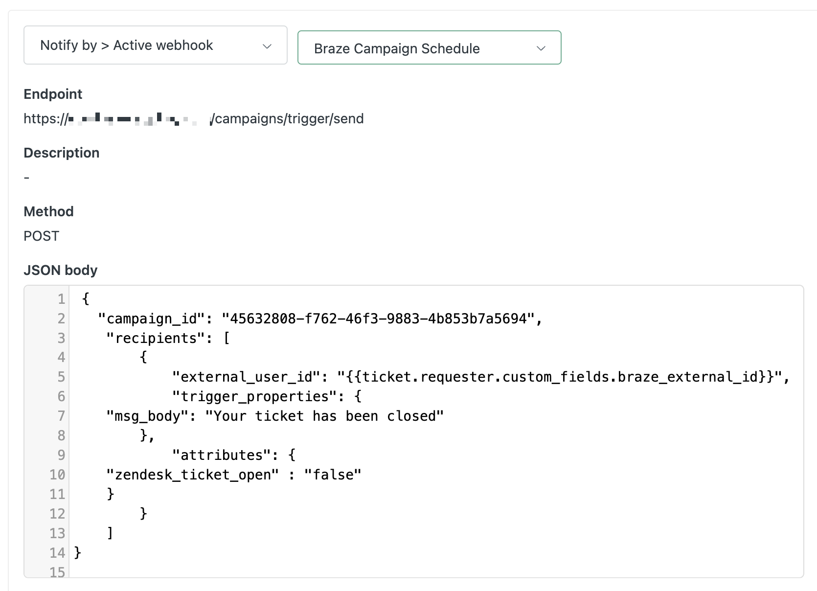 Solved ticket JSON body.