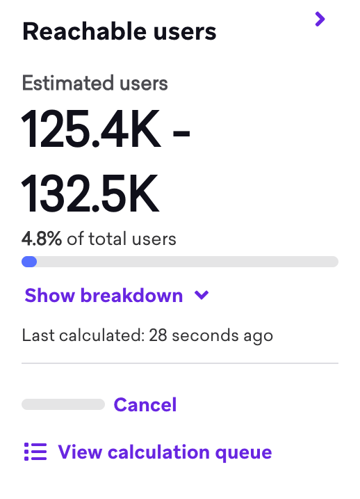 An active calculation with the option to cancel