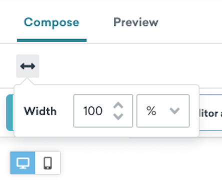 A double-sided arrow with an option to edit the width.