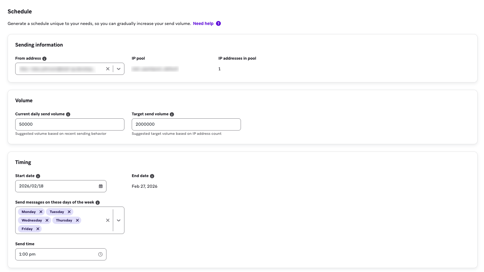Exemple de détails de planification.