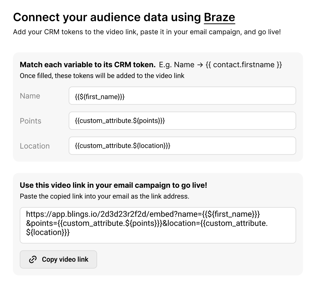 Extrait de code HTML de Blings.