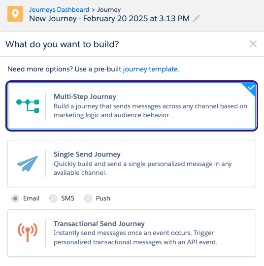 Une source d'entrée d'événement API connectée à un nœud d'arbre décisionnel et à plusieurs nœuds d'e-mail.
