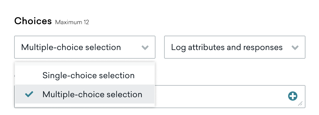 Liste déroulante des choix avec "Sélection à choix multiples" sélectionnée.