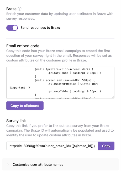 Options de liens Iterate