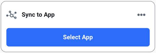 L'option "Select App" est située sur l'action "Sync to App".