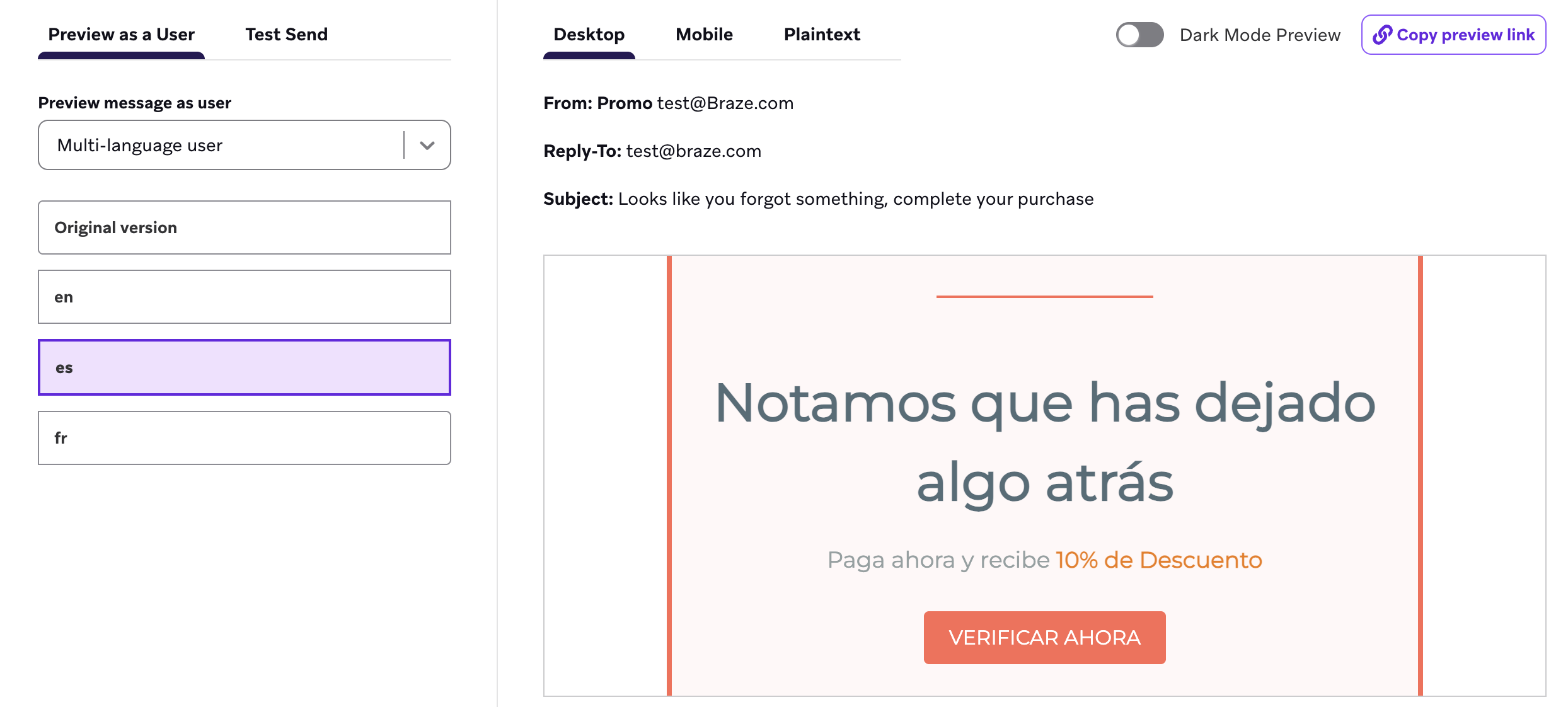 Prévisualisation des localisations