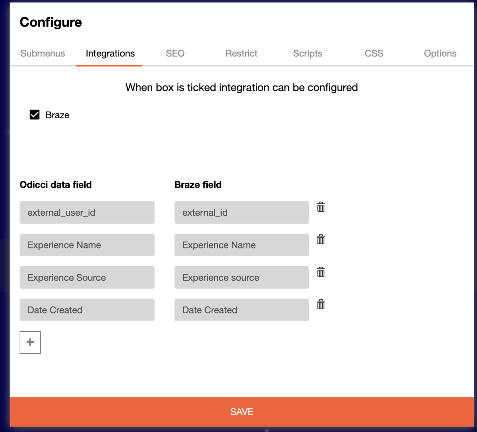 Configuration du mappage des champs