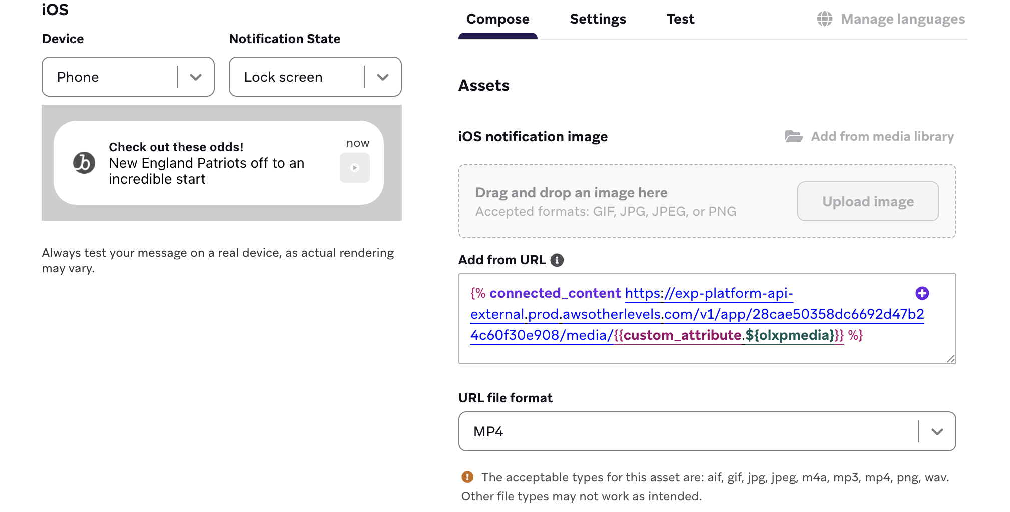 Exemples de ressources pour le contenu connecté.