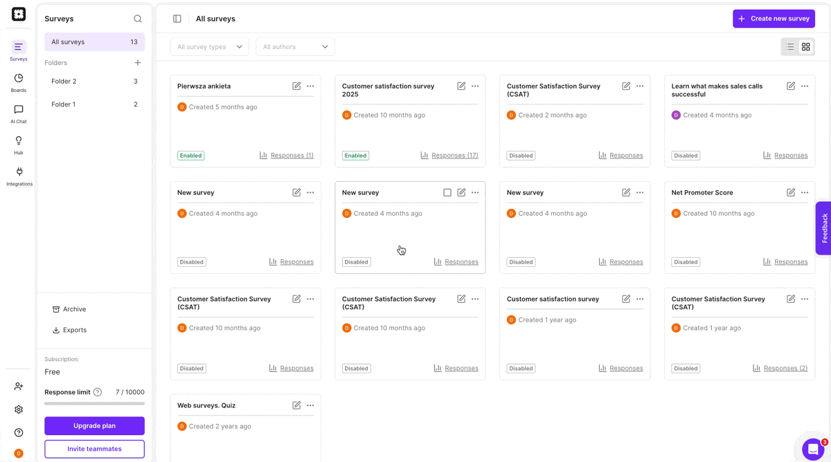 Braze est sélectionné dans le créateur de l'enquête.